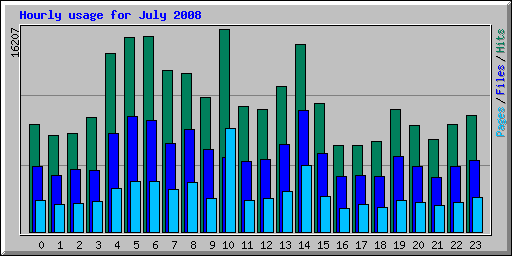 Hourly usage for July 2008